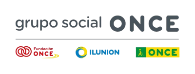 Logos de grupo social ONCE, Fundación ONCE, ILUNION y ONCE