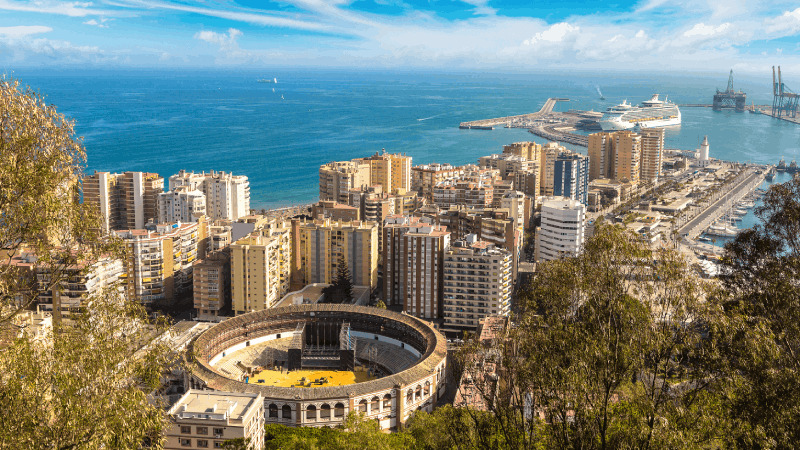 Vista a&egrave;ria de M&agrave;laga