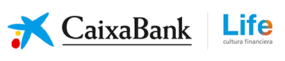 Logos de CaixaBank y Life, cultura financiera