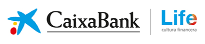 Logos de CaixaBank y Life, cultura financiera