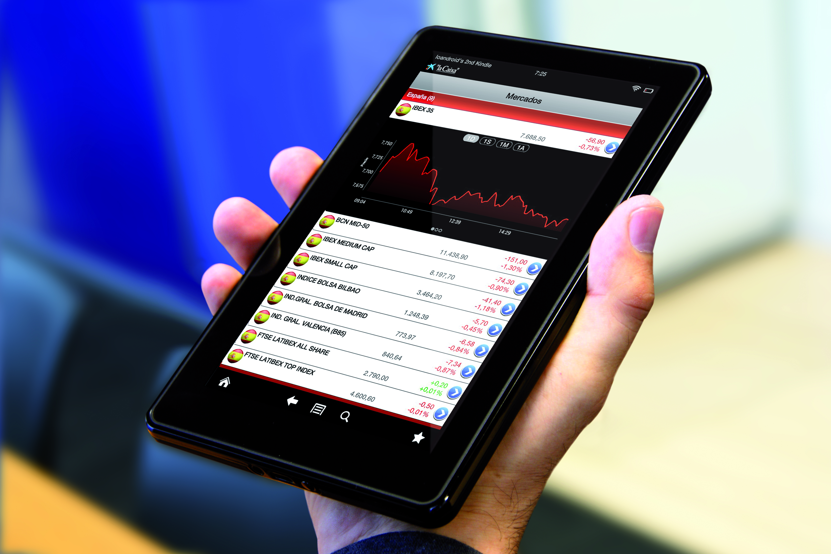 la Caixa entra en las "tablets" Kindle Fire de Amazon con aplicaciones de operativa bancaria e inversión en bolsa