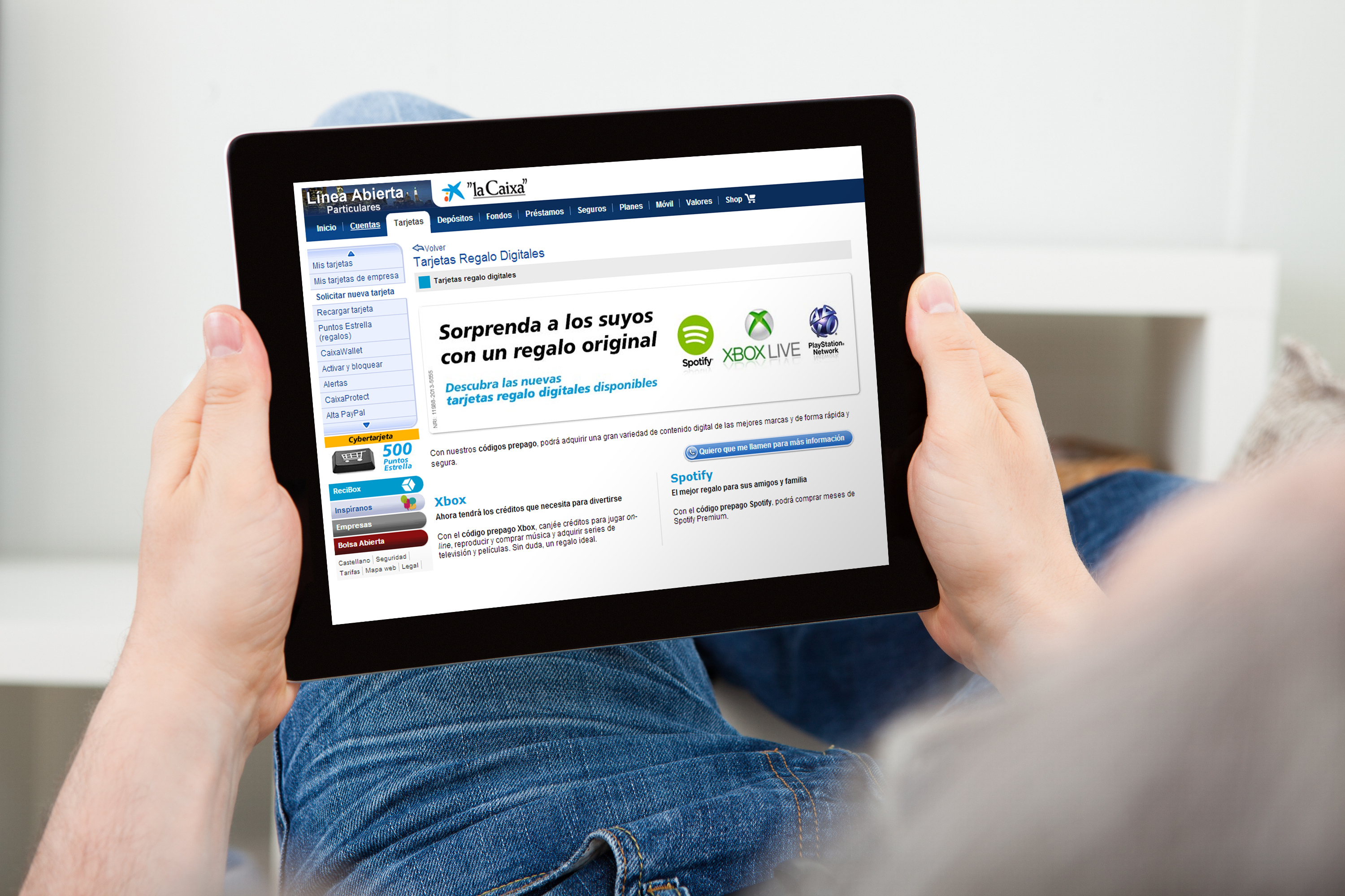 CaixaBank será el primer distribuidor online en España de tarjetas prepago de Spotify, Xbox y SonyPlayStation