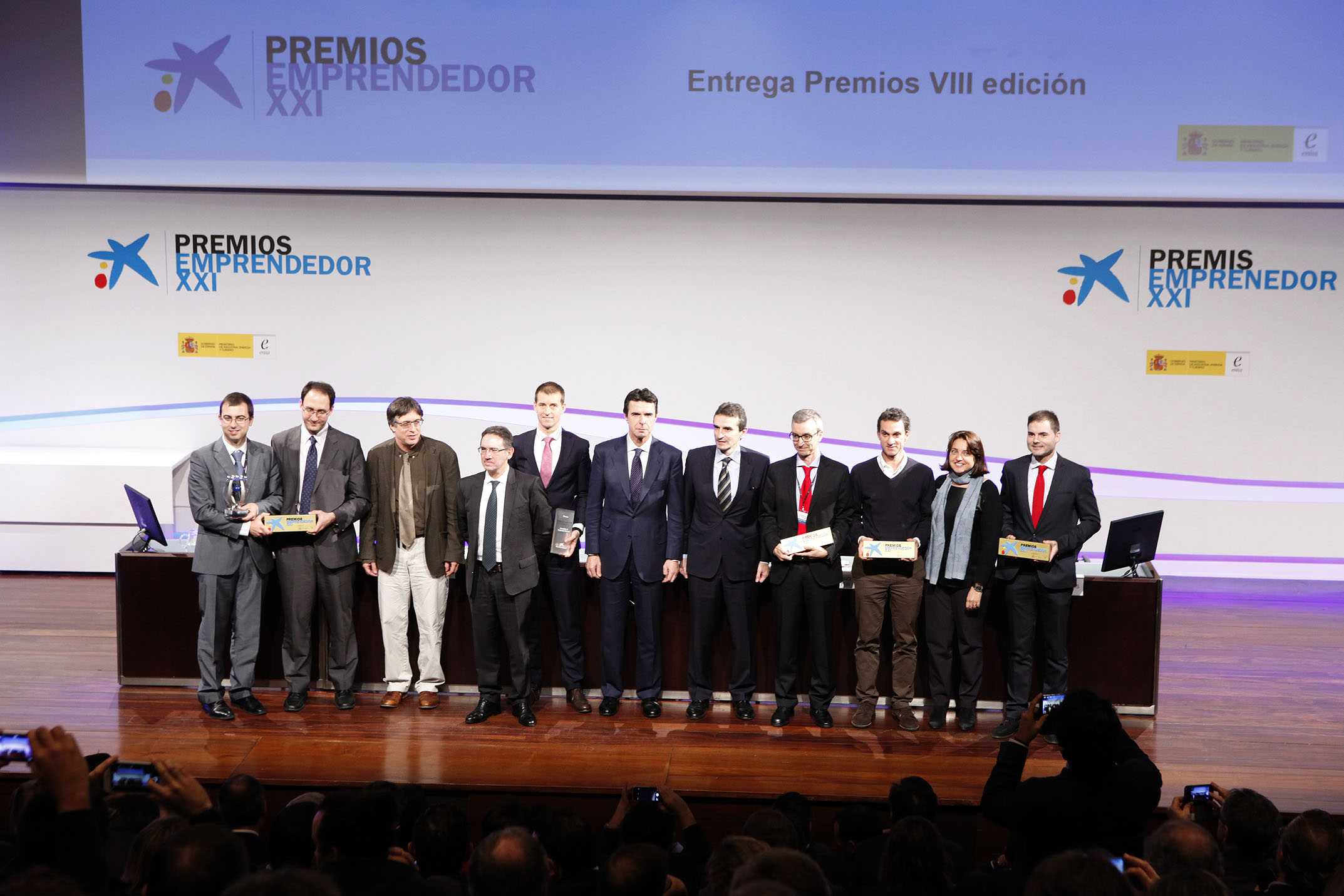 la Caixa i el Ministeri d'Indústria, Energia i Turisme guardonen a VOptica, Orache, Smartick, Devicare i Torus amb els Premis EmprenedorXXI