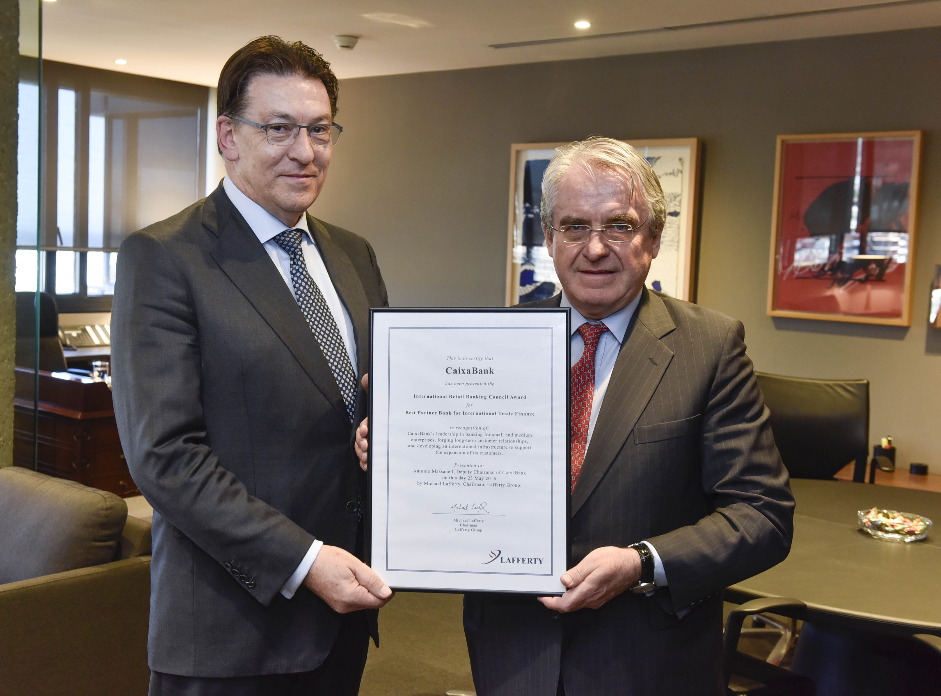 CaixaBank, elegido Best Partner for International Trade Finance por Lafferty Group por su estrategia en comercio exterior