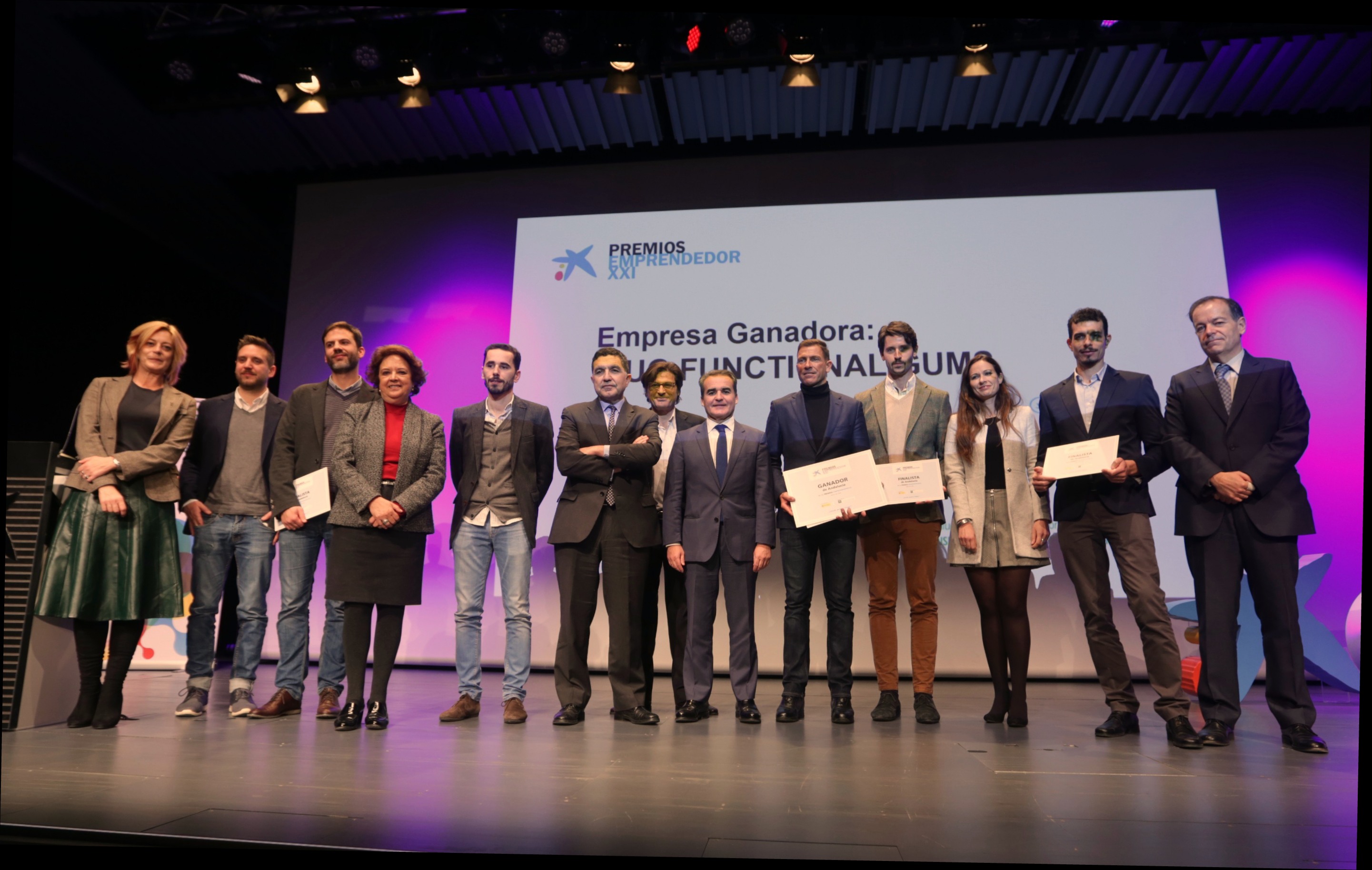 Ganador y finalistas de los Premios EmprendedorXXI en Andalucía
