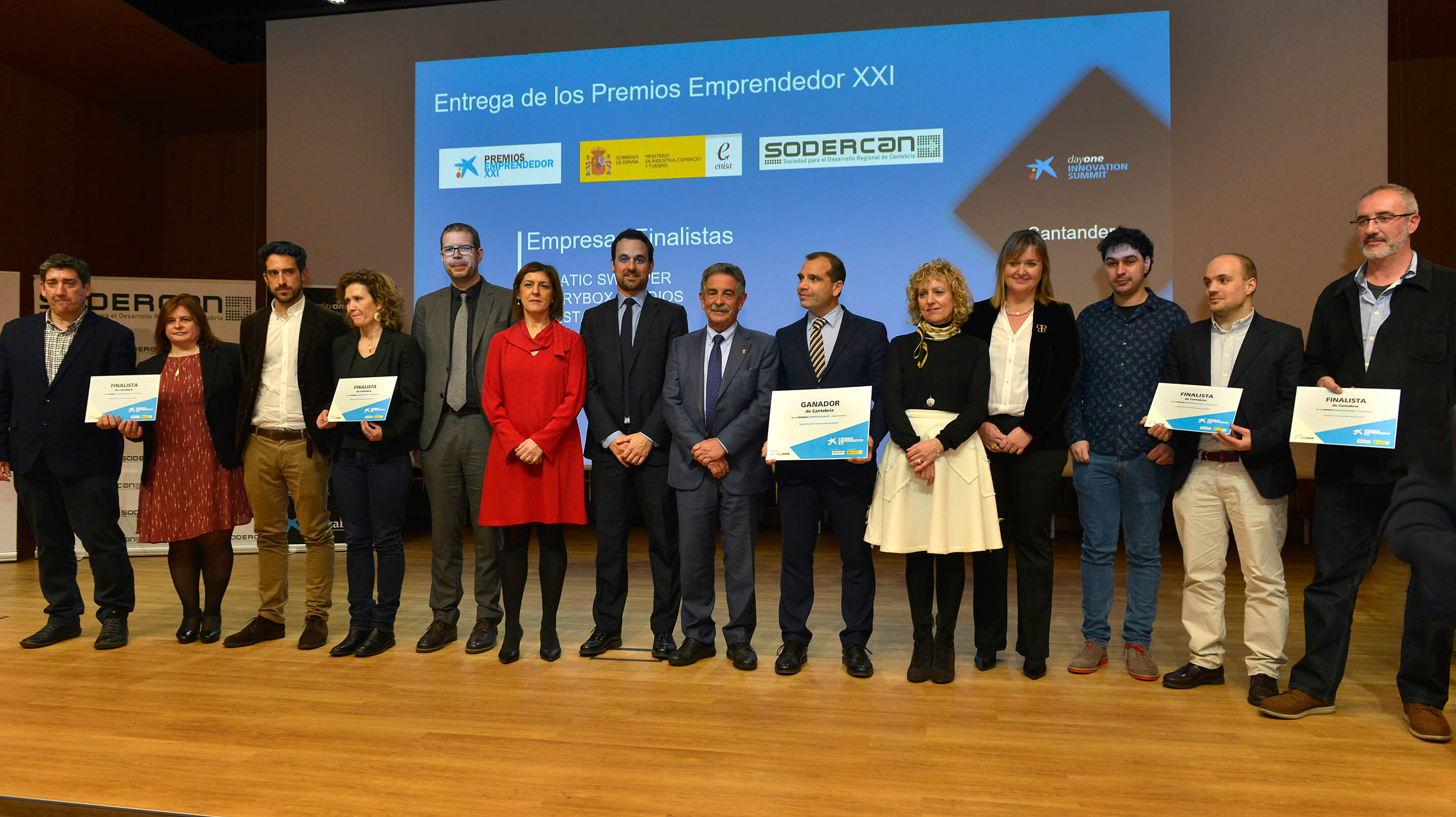 Finalistas y ganadores de los Premios Emprendedor XXI en Cantabria