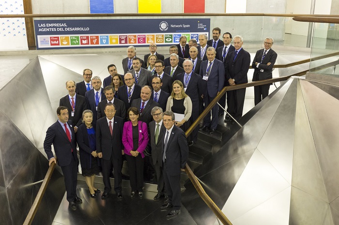 Reunión de Ban-Ki-Moon, secretario general de Naciones Unidas, con los principales CEOs de empresas españolas en el CaixaForum de Madrid