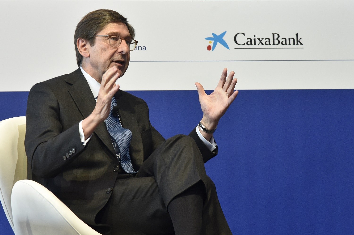 José Ignacio Goirigolzarri, president de CaixaBank, en la seva intervenció en la Reunió del Cercle d’Economia