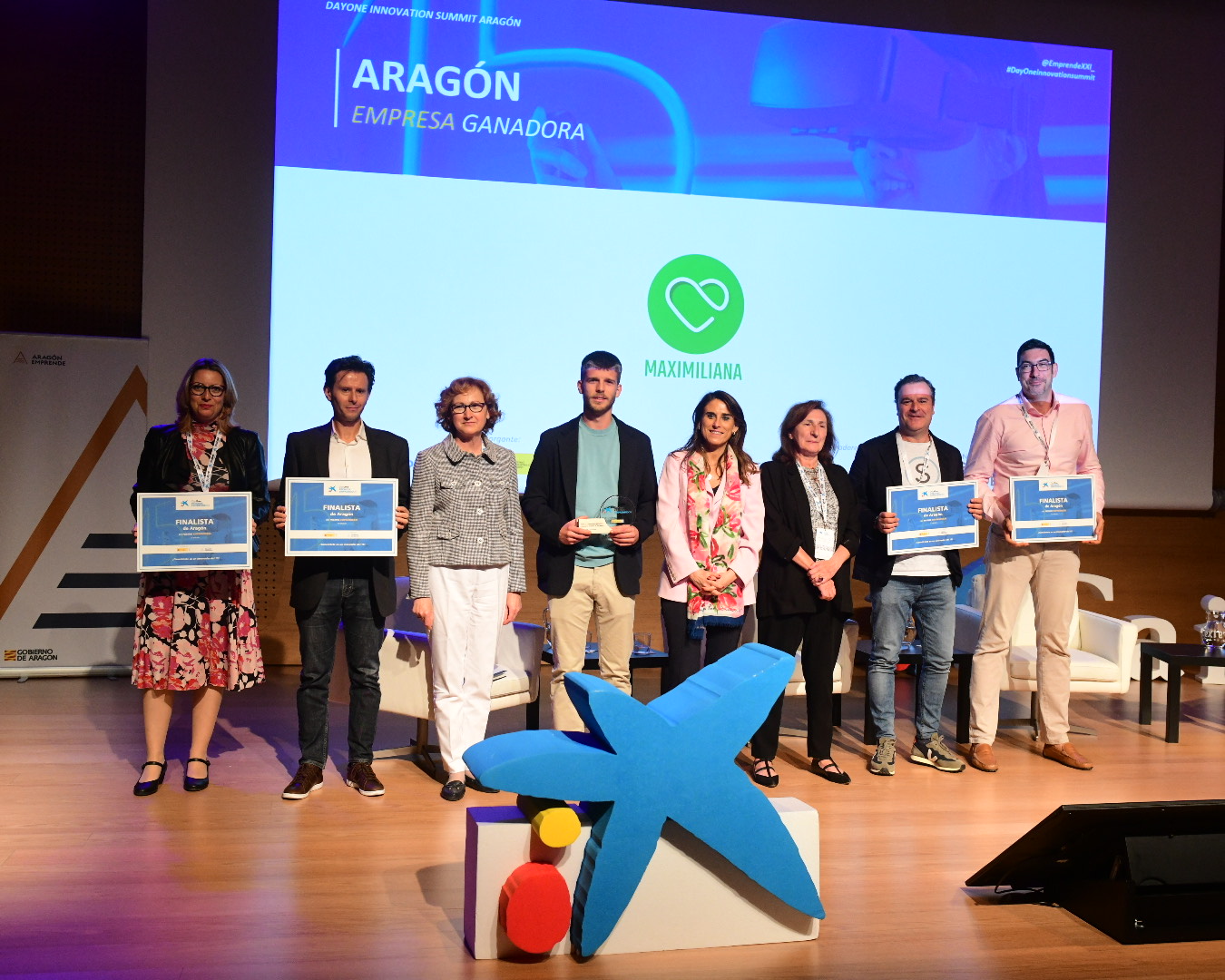 Ganador y finalistas del Premio EmprendeXXI de Aragón
