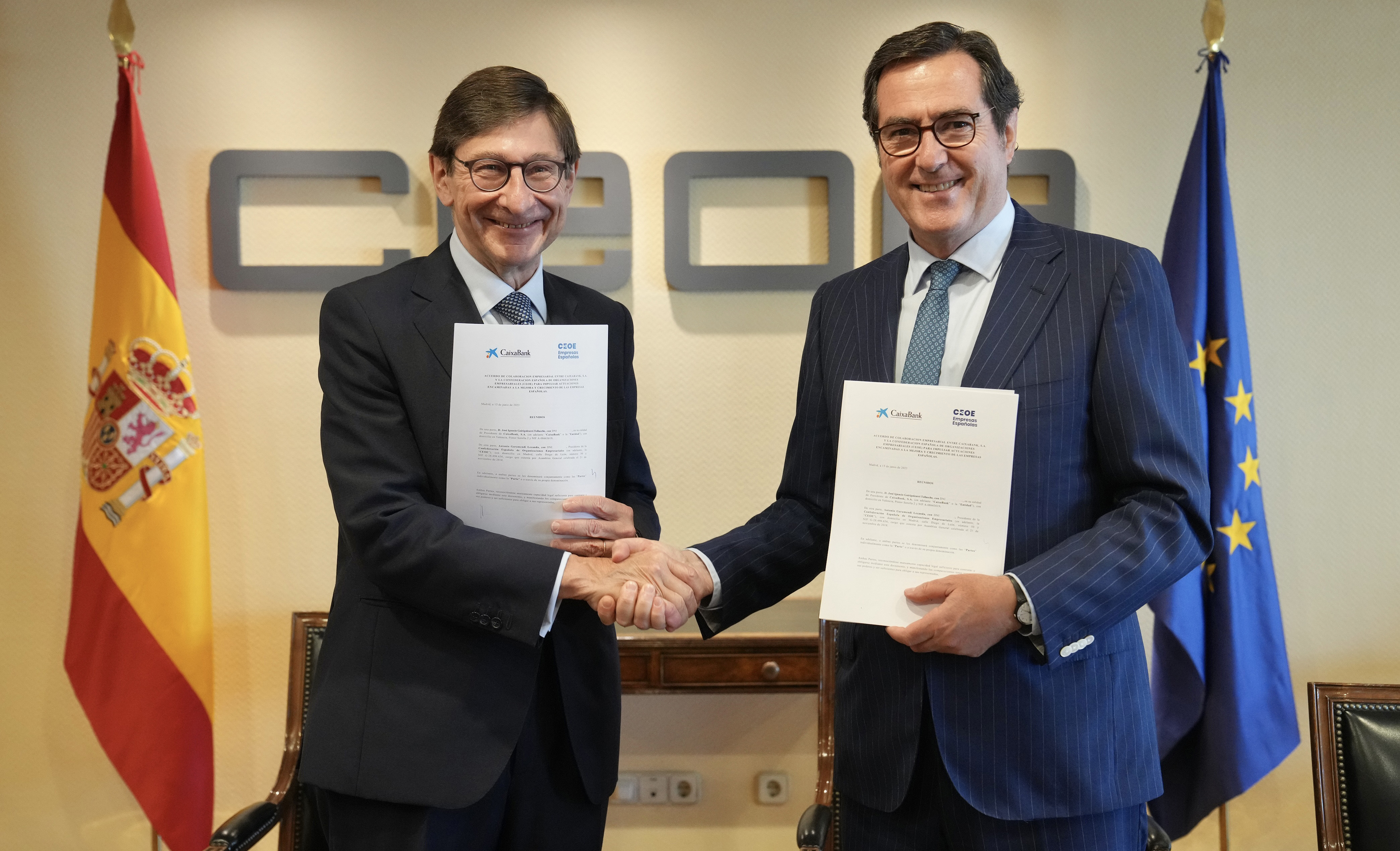 José Ignacio Goirigolzarri and Antonio Garamendi.