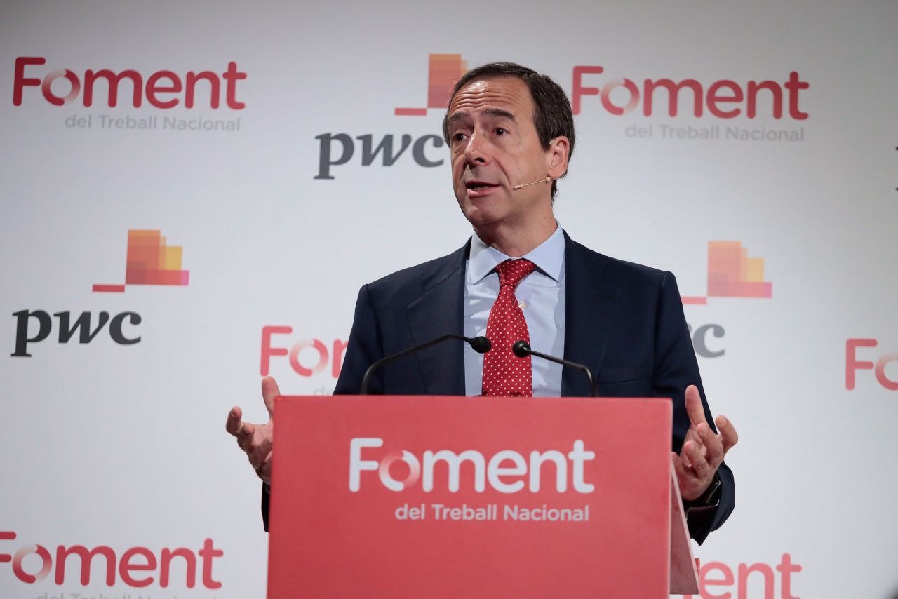 Gonzalo Gortázar en el "Desayuno Ejecutivo Foment del Treball-PWC".