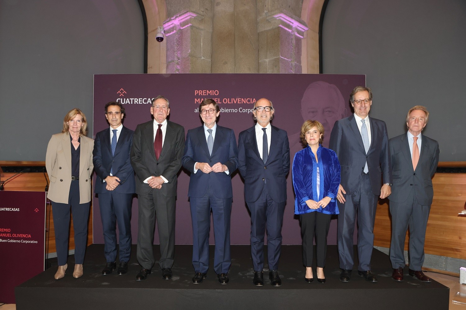 José Ignacio Goirigolzarri, presidente de CaixaBank, en la ceremonia de entrega del premio.