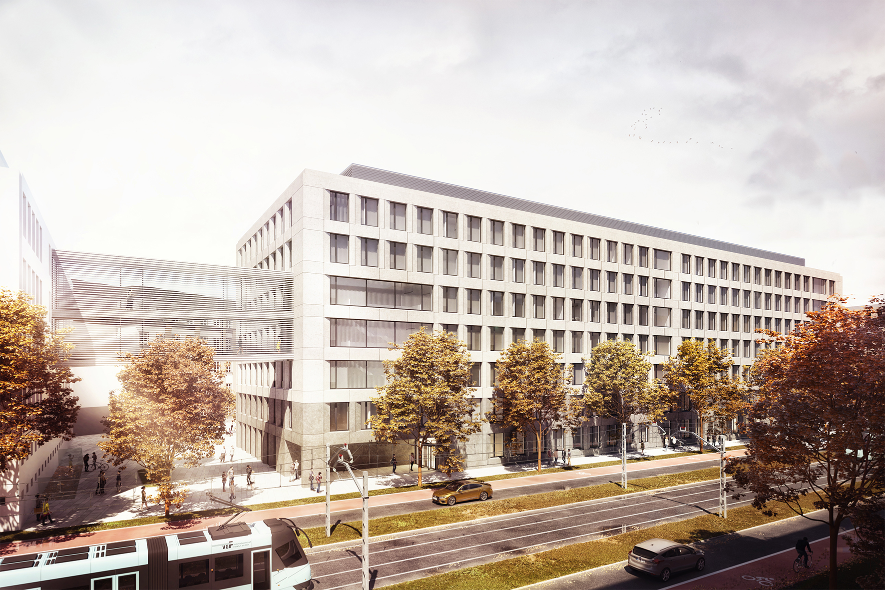 Imagen del nuevo centro judicial de Fráncfort © Visualisierung Architekten plan2.
