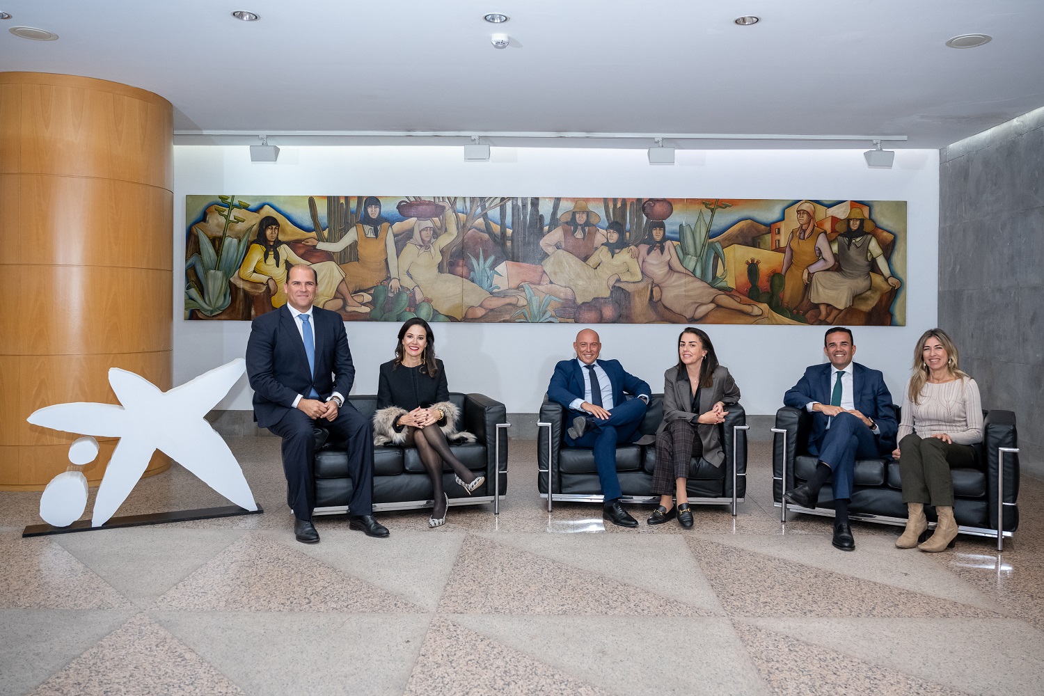 De izquierda a derecha: Manuel Afonso, Laura García, Andrés Guerra, Mercedes Ballester, Miguel Ángel García y Miriam Falcón.