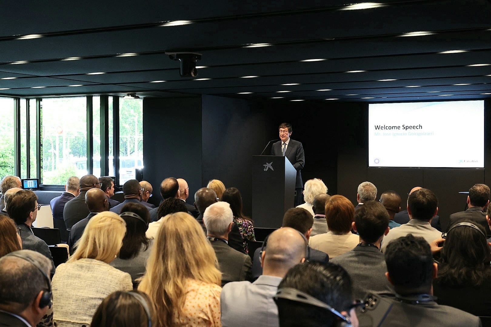 CaixaBank’s Chairman, José Ignacio Goirigolzarri, during the opening session of the conference organized with the WSBI