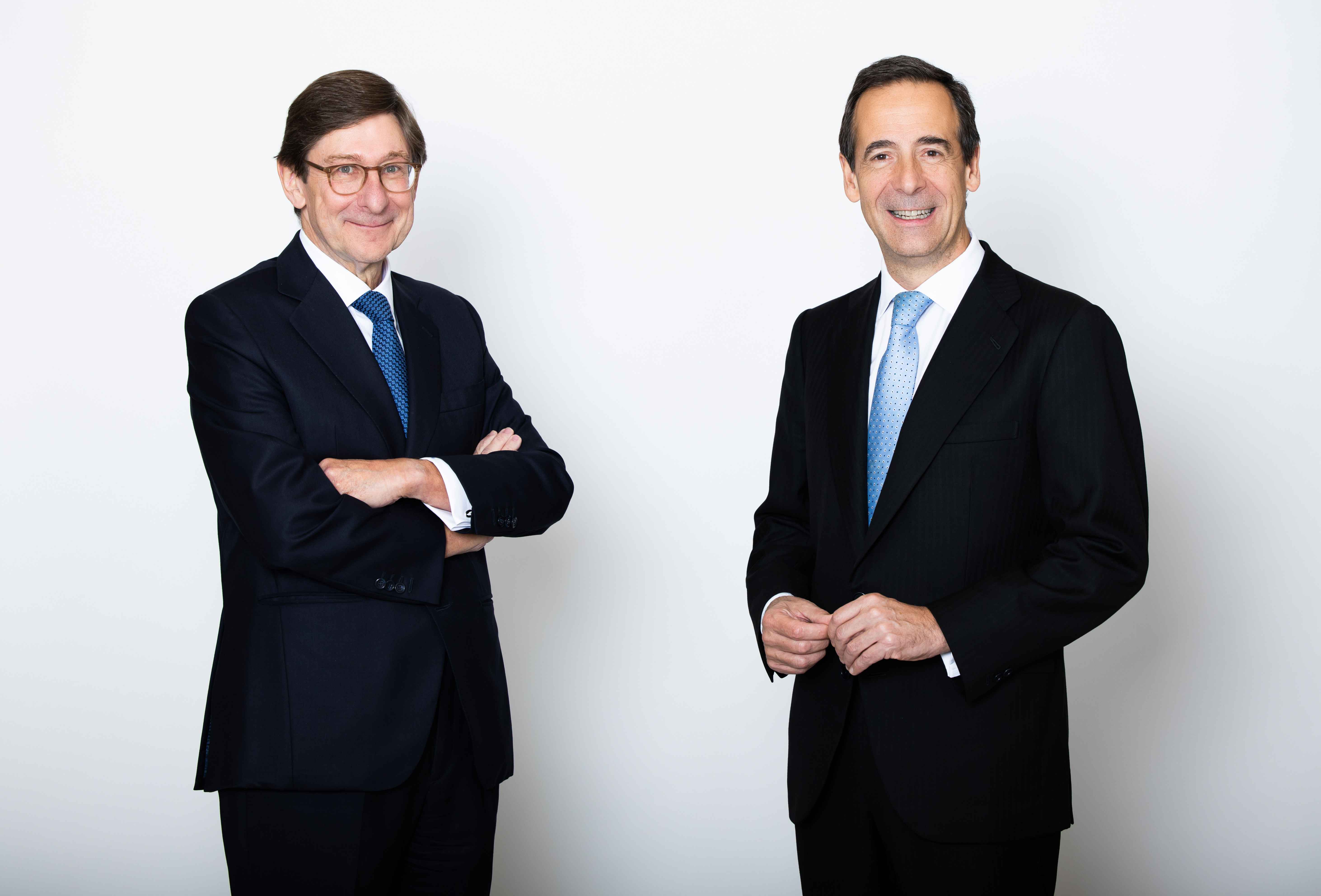 José Ignacio Goirigolzarri, presidente de CaixaBank, y Gonzalo Gortázar, consejero delegado de la entidad.
