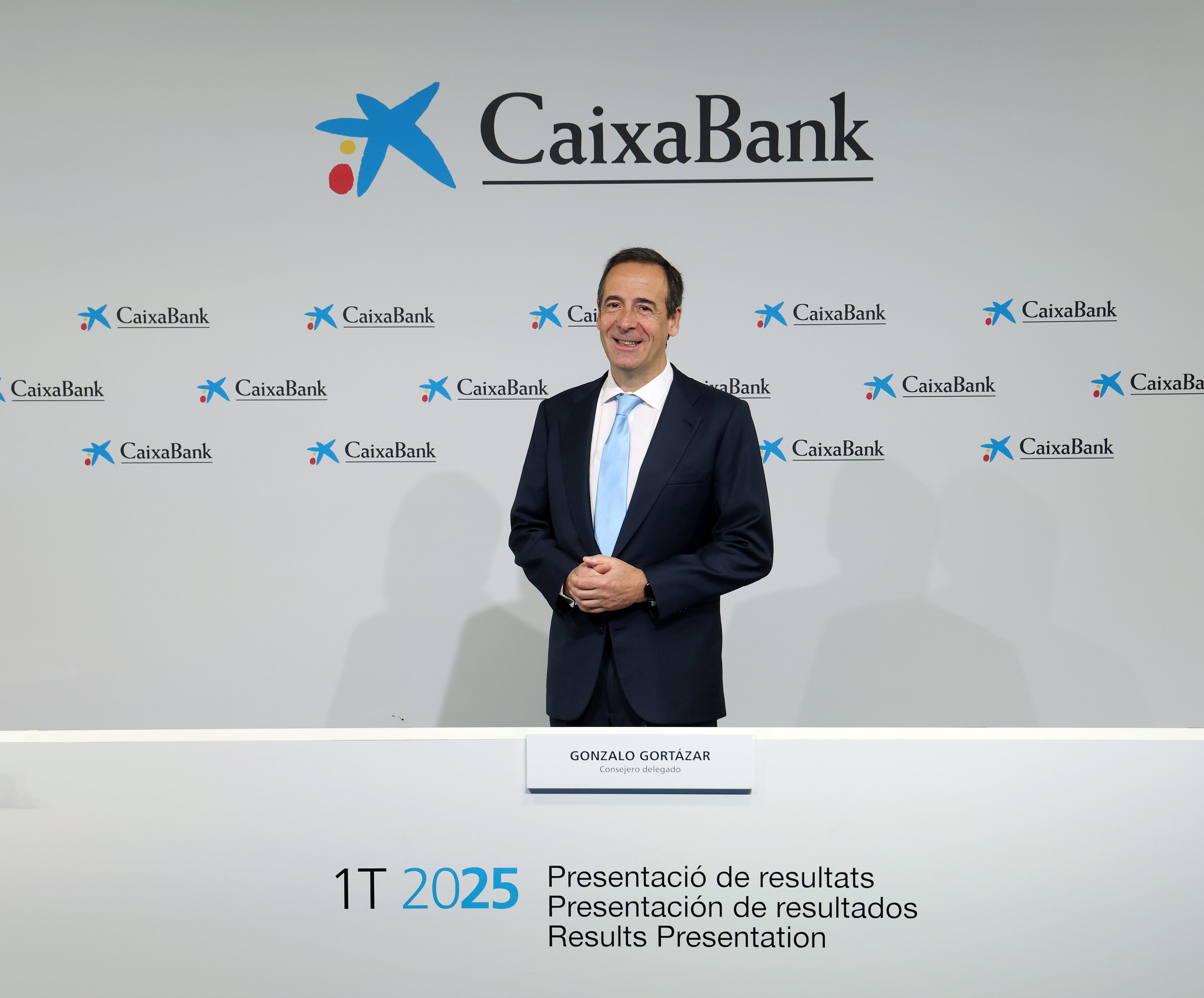 El consejero delegado de CaixaBank, Gonzalo Gortázar, en la presentación de Resultados 1T 2025
