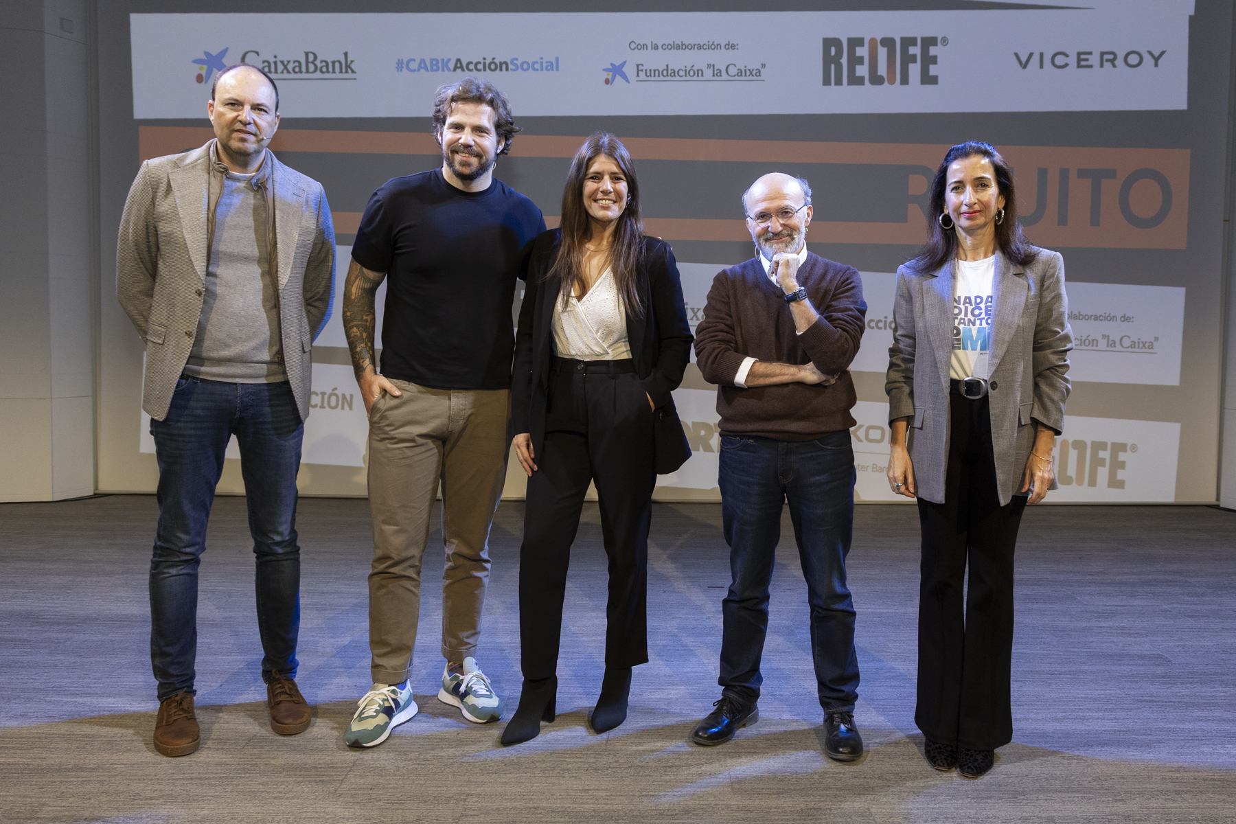 Intervinientes de la jornada sobre prevención de adicciones entre los jóvenes organizada por CaixaBank y Fundación Relife en Tenerife.