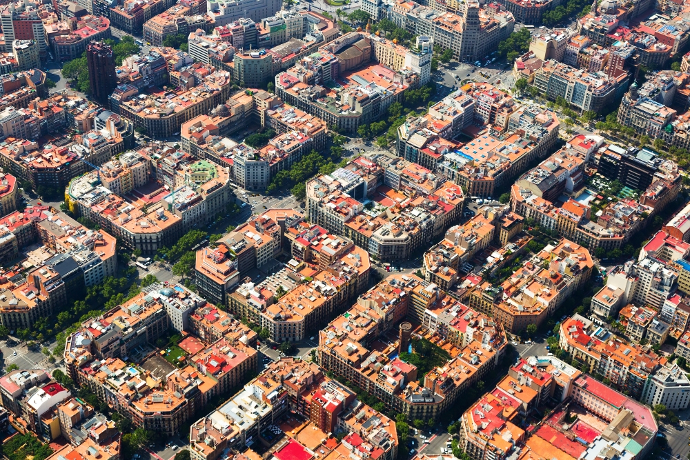 Vista aérea de la ciudad de Barcelona.