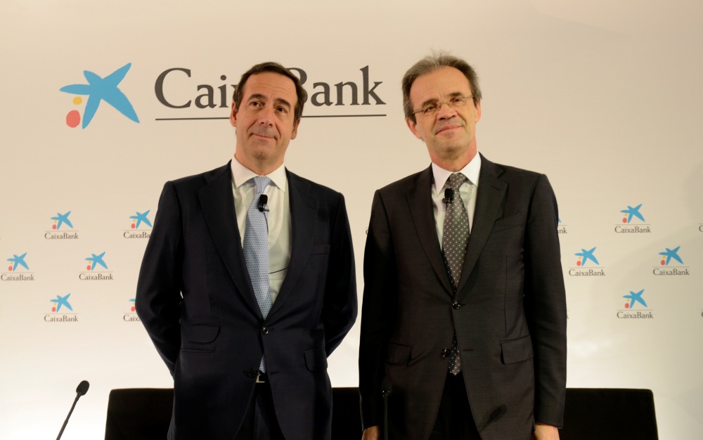 El conseller delegat de CaixaBank, Gonzalo Gortázar, y el president de l'entitat, Jordi Gual.