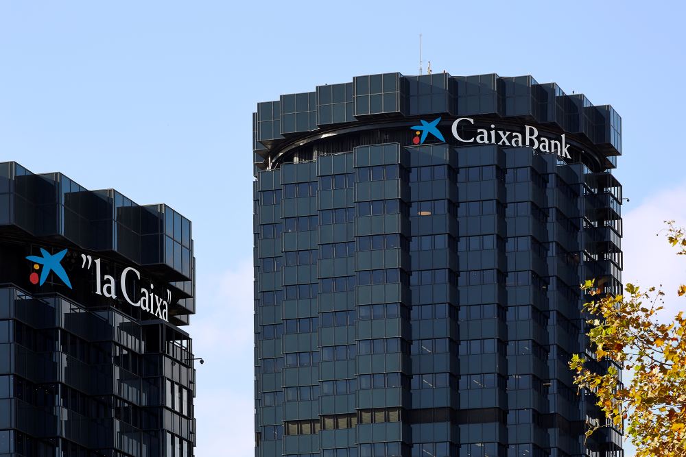 CaixaBank corporate building in Barcelona.