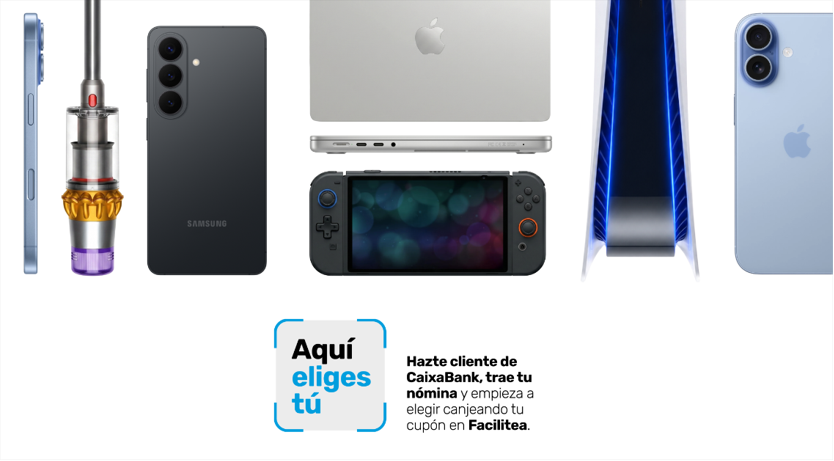 Imagen de la campaña "Aquí eliges tú" para captación de clientes y nóminas de CaixaBank.