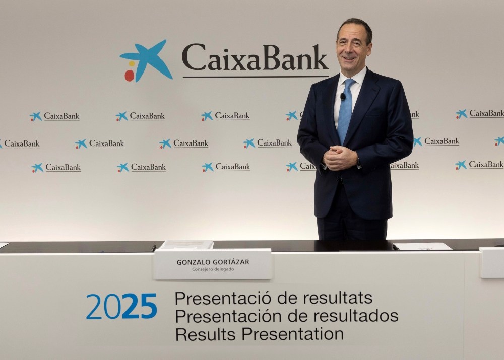 Gonzalo Gortázar, CaixaBank CEO, during the FY25 results presentation.