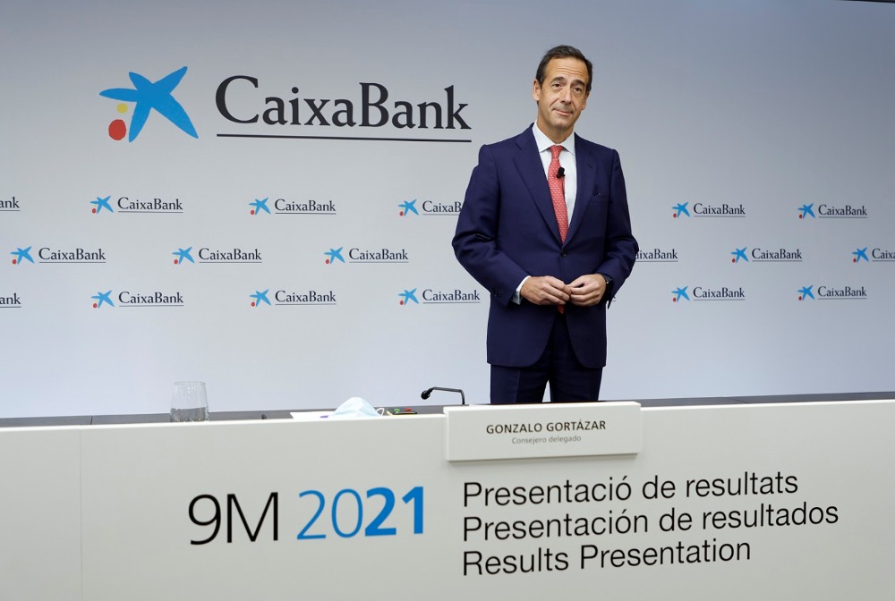 Gonzalo Gortázar, a la roda de premsa de resultats de CaixaBank 9M2021