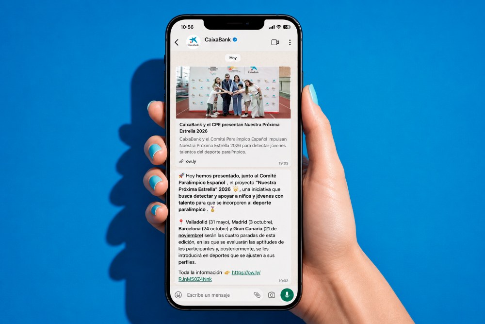 Canal informativo de WhatsApp de CaixaBank.