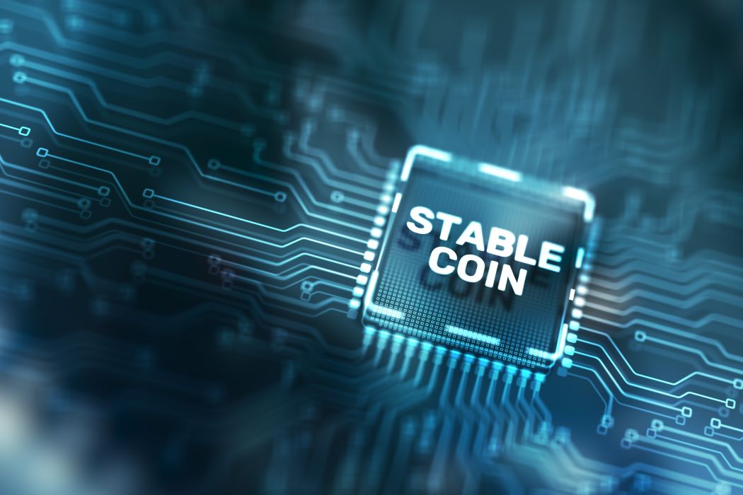 Representación gráfica del concepto stablecoin, sobre un fondo digital.