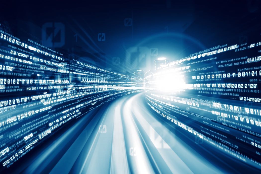 Flux ràpid de dades digitals en un entorn tecnològic blau