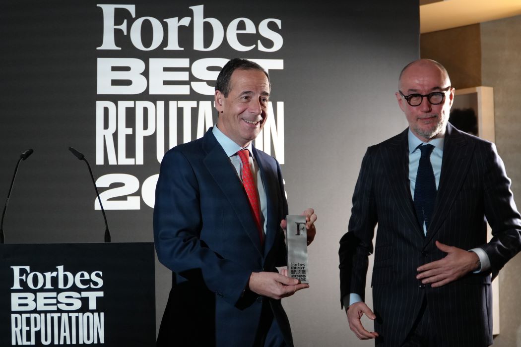 Gonzalo Gortázar durante la entrega del premio Forbes.