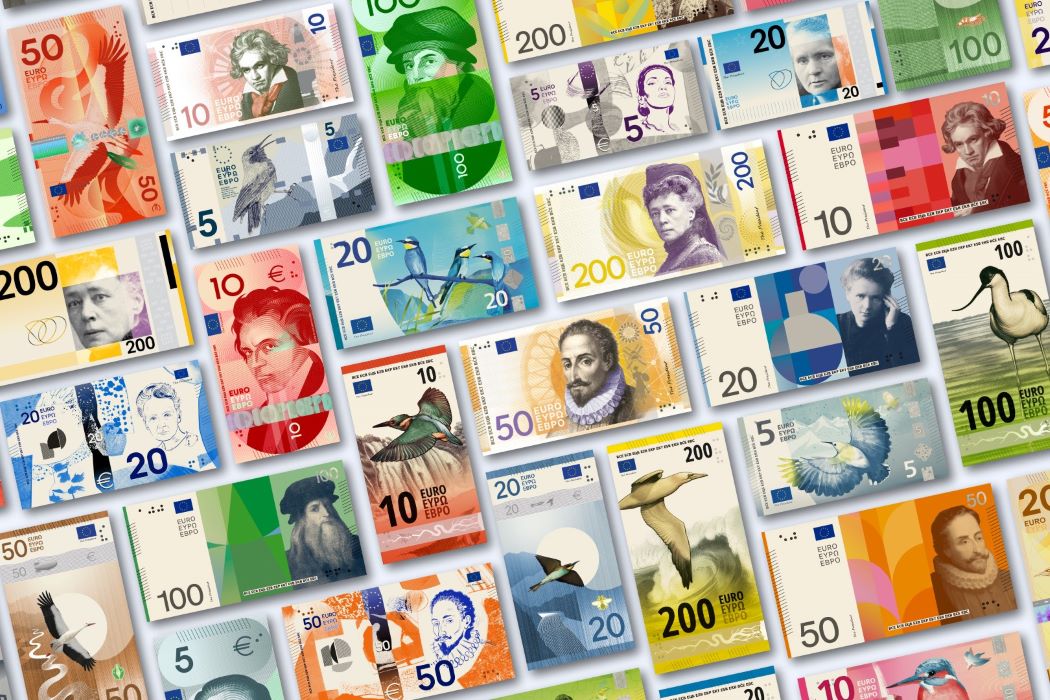 Propuestas de diseño para los nuevos billetes de euro presentadas por el Banco Central Europeo. Copyright: Banco Central Europeo 2026