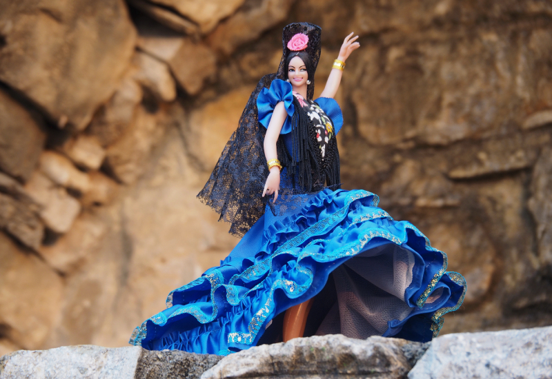 Souvenir de mu&ntilde;eca vestida de flamenca t&iacute;pico de Espa&ntilde;a