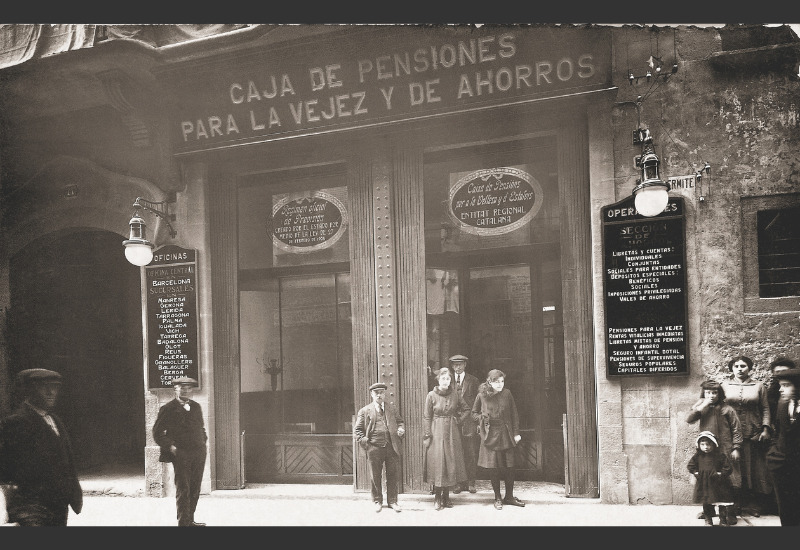 Oficina principal de la Caja de Pensiones para la Vejez y de Ahorros de Barcelona en Manresa (1910)