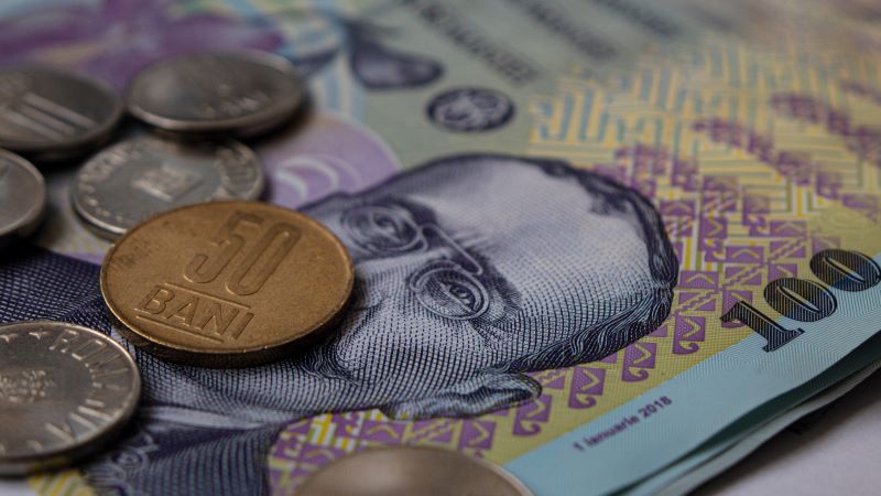 Fotograf&iacute;a de monedas y billetes de leus